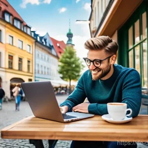 Home 16 디지털 노마드로 일하는 동안의 재정 관리 - **Prompt:** A young adult digital nomad, either male or female, in their late 20s, with a warm, conf...